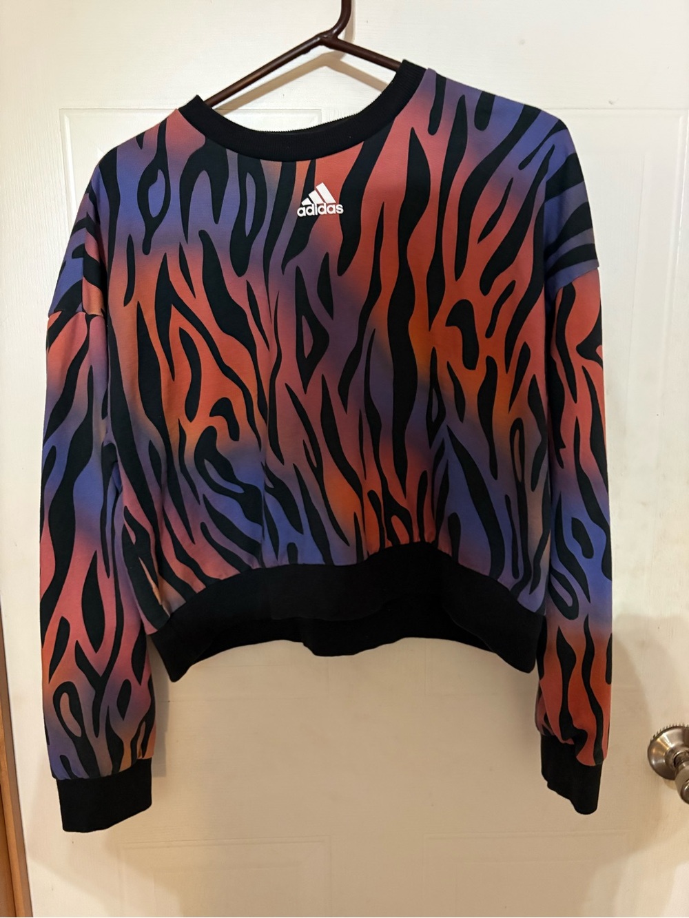 adidas Women's Multicolor Gradient Zebra Crewneck Sweater